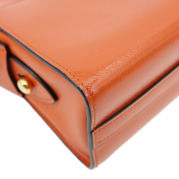 Prada  Esplanade Saffiano Vernice Leather Crossbody Bag Orange - Picture 8 of 15